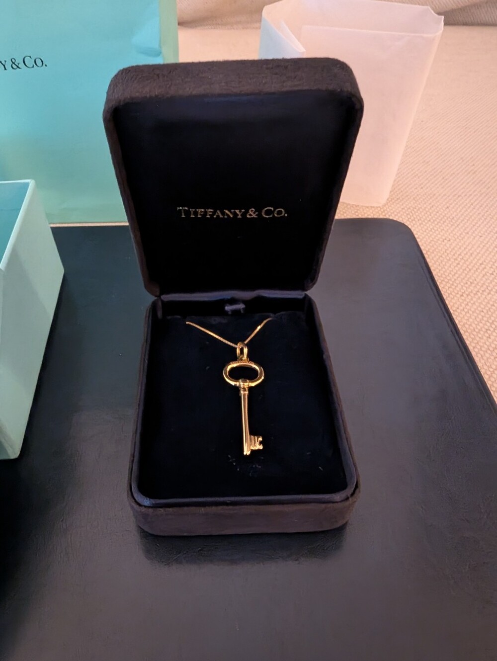 Tiffany & Co. 18K Rose Gold Key Pendant